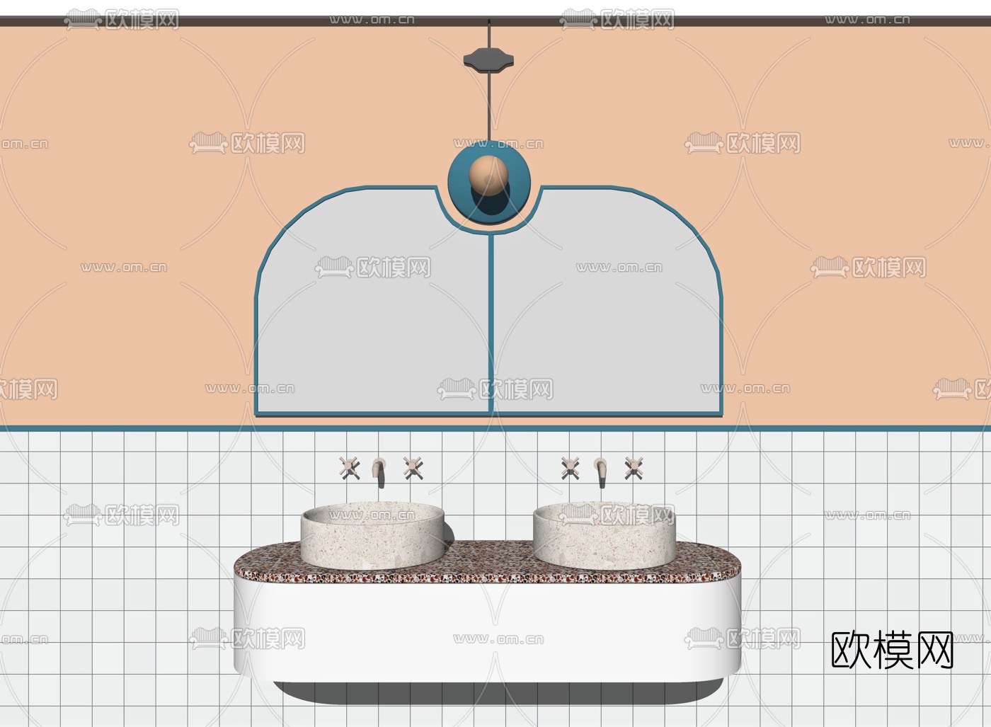 北欧洗手台su模型下载（渲染图2）