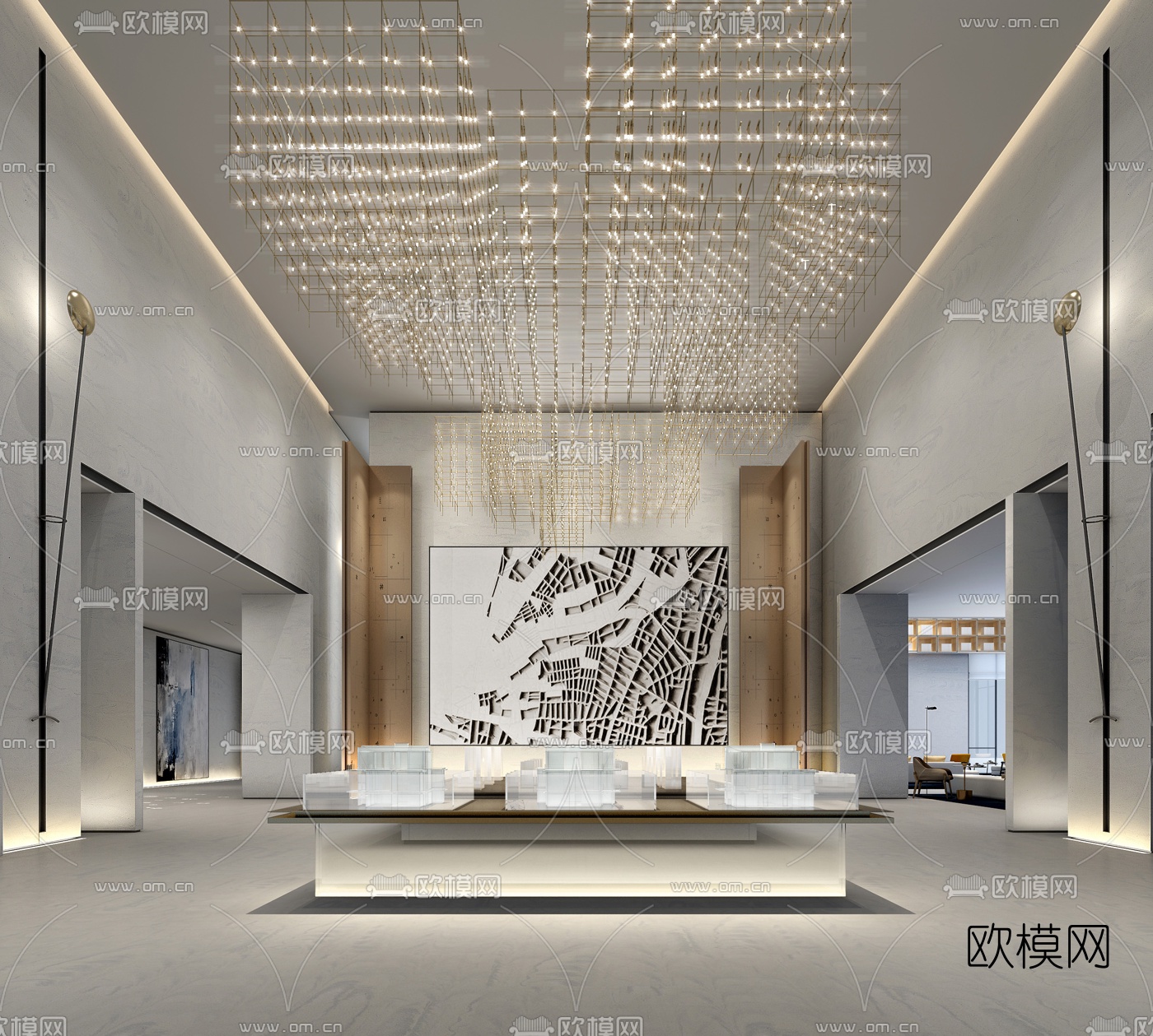 现代售楼部沙盘区3d模型下载_ID10206014_3dmax免费模型-欧模网