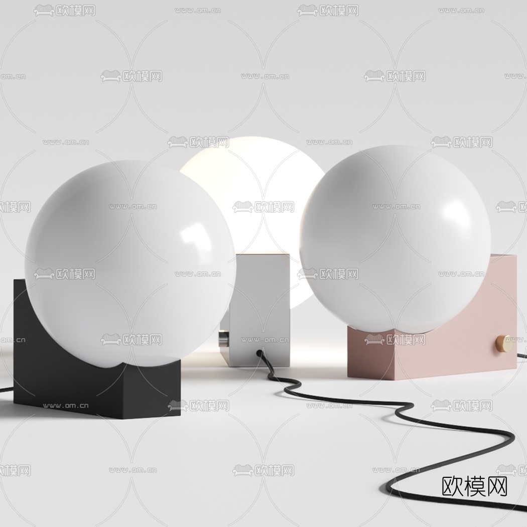 现代台灯3d模型