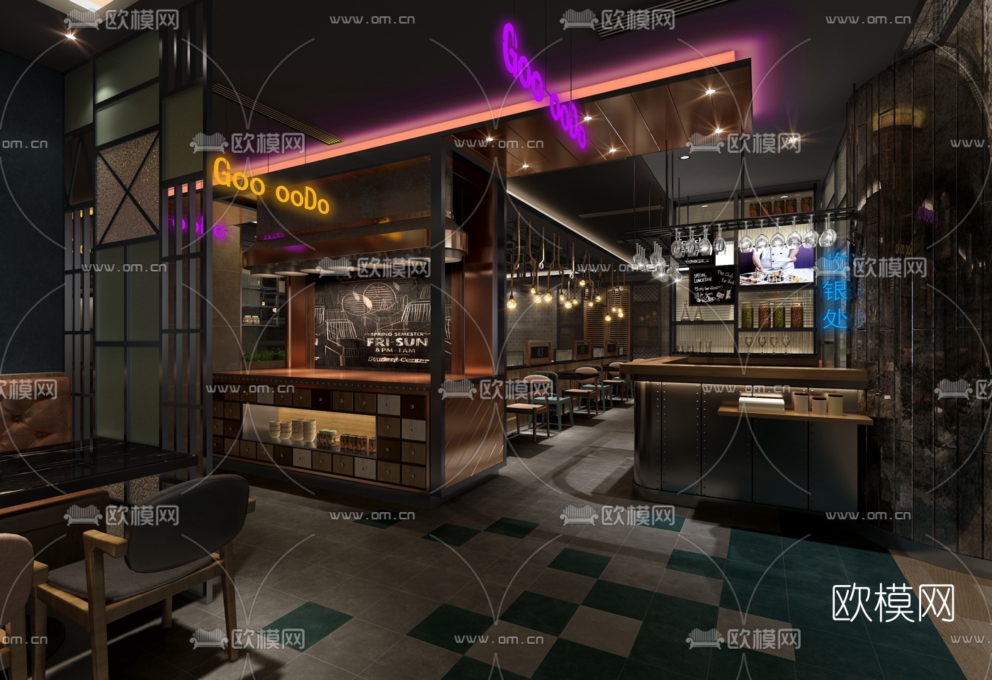 现代火锅店3d模型