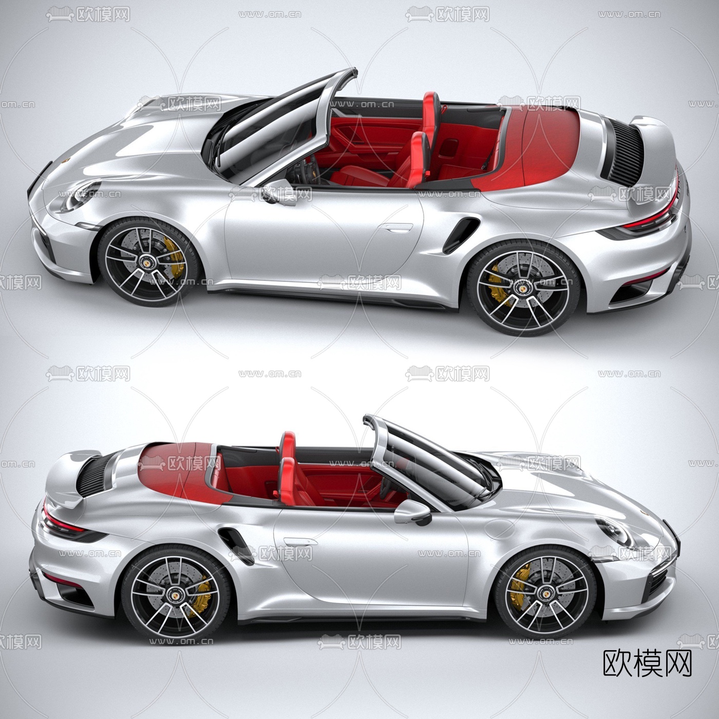 现代保时捷敞篷跑车汽车3d模型