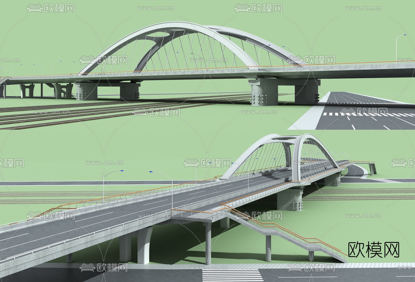 现代公路大桥3d模型