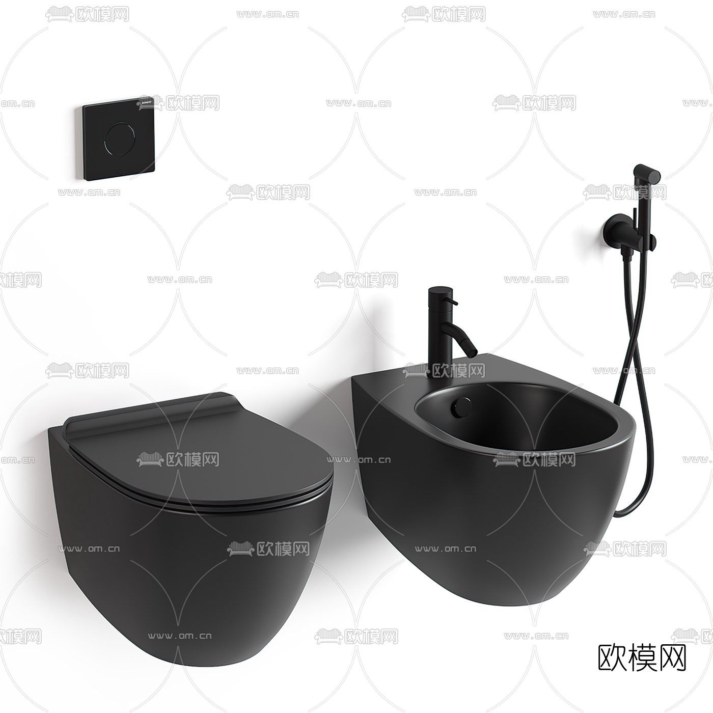 现代马桶座便器3d模型