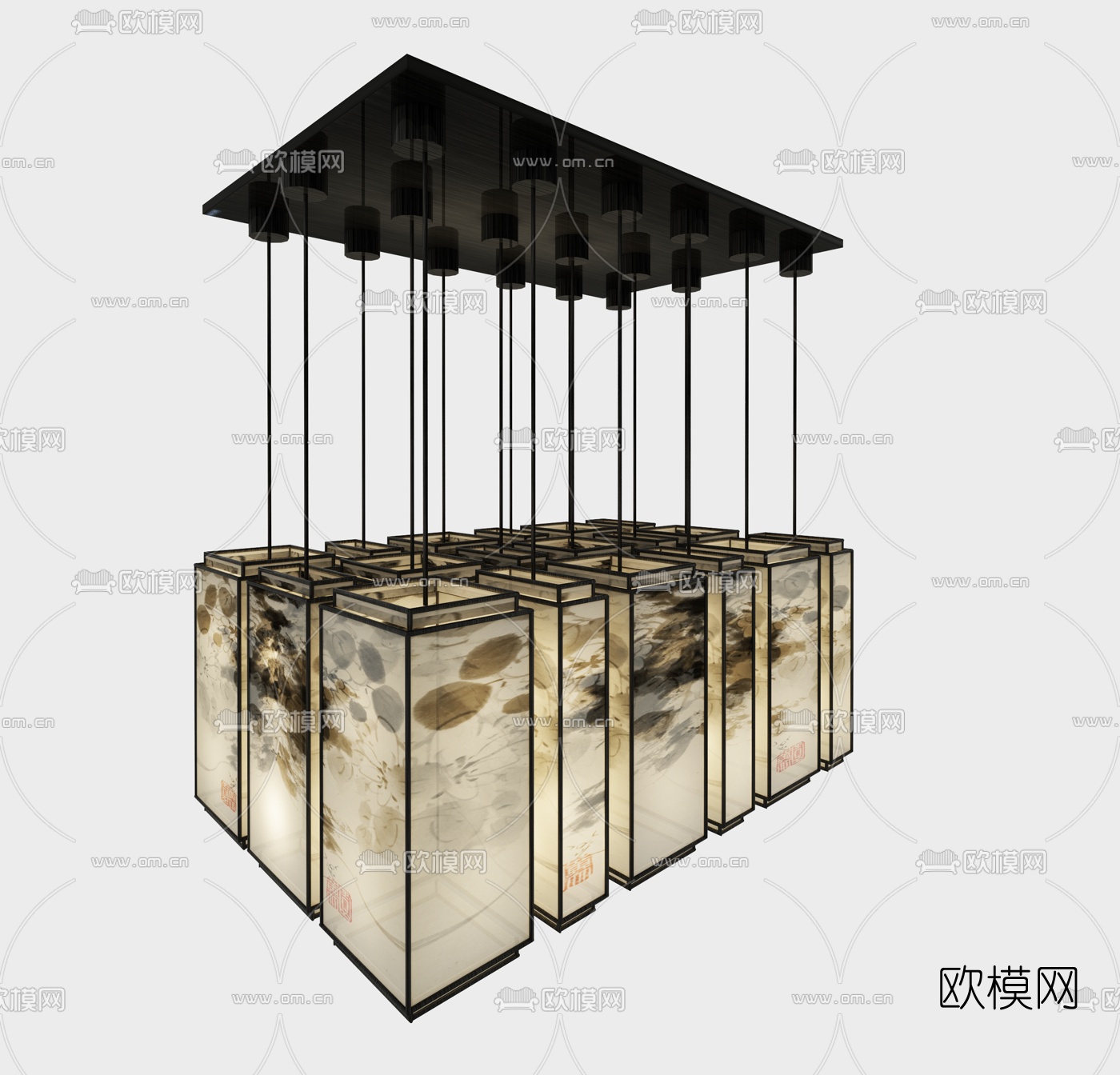 中式吊灯免费3d模型