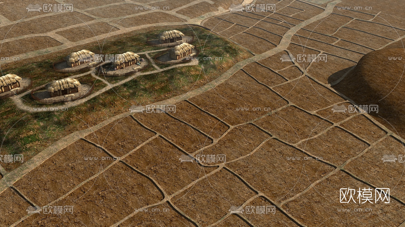 现代农田旱地鸟瞰3d模型下载_ID10538592_3dmax免费模型-欧模网