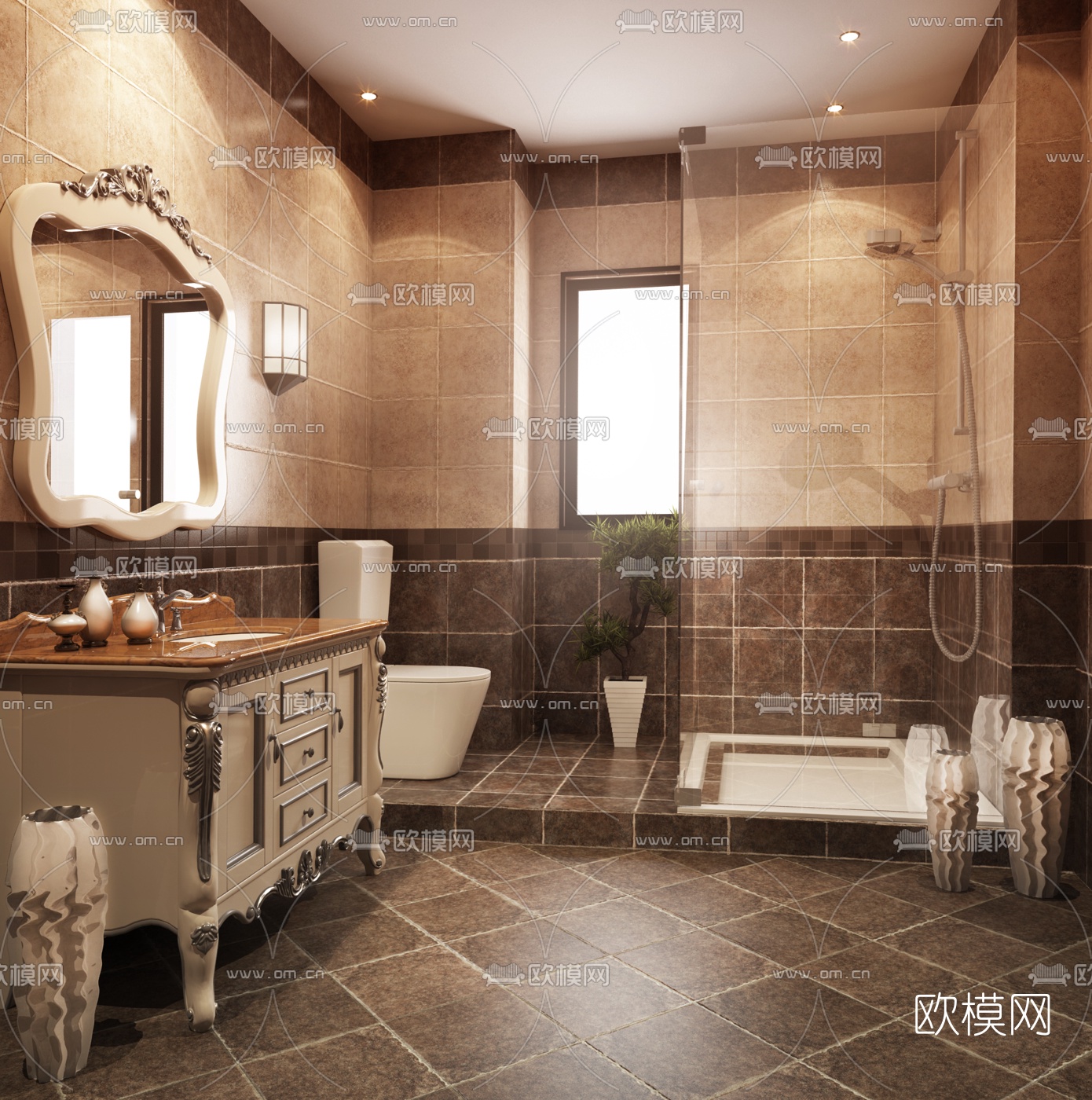 欧式卫浴间3d模型
