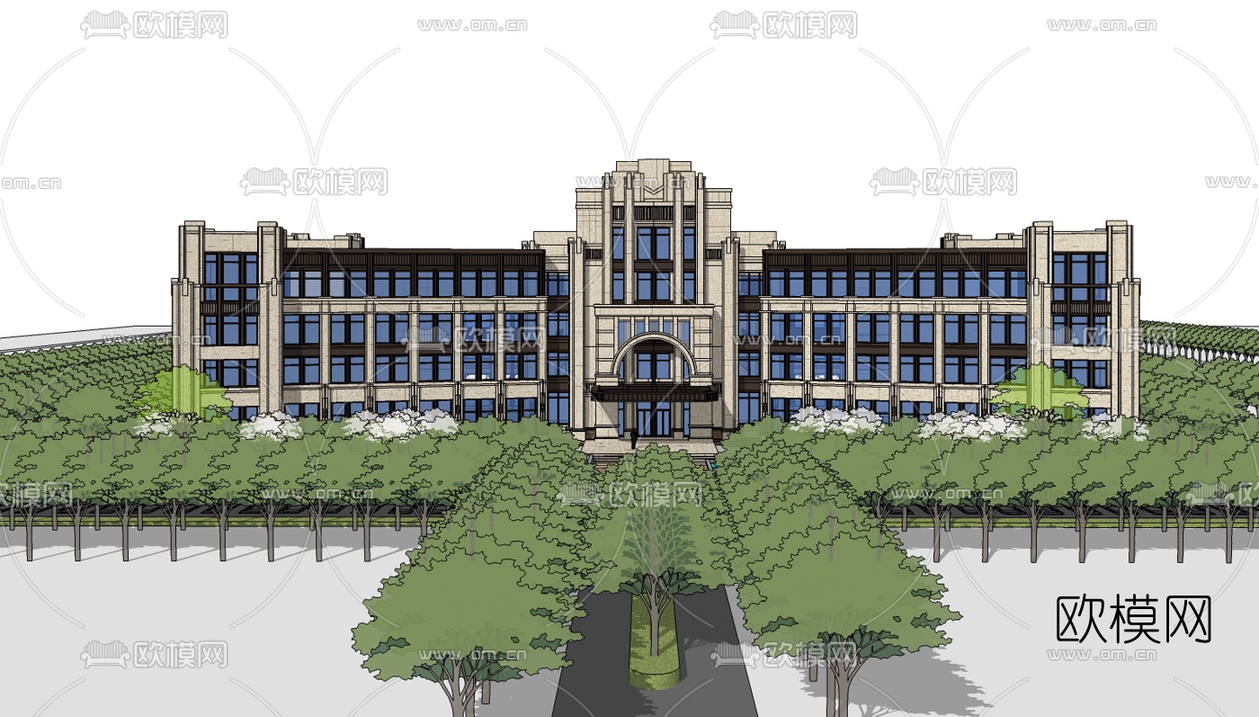 新古典酒店su模型下载（渲染图1）
