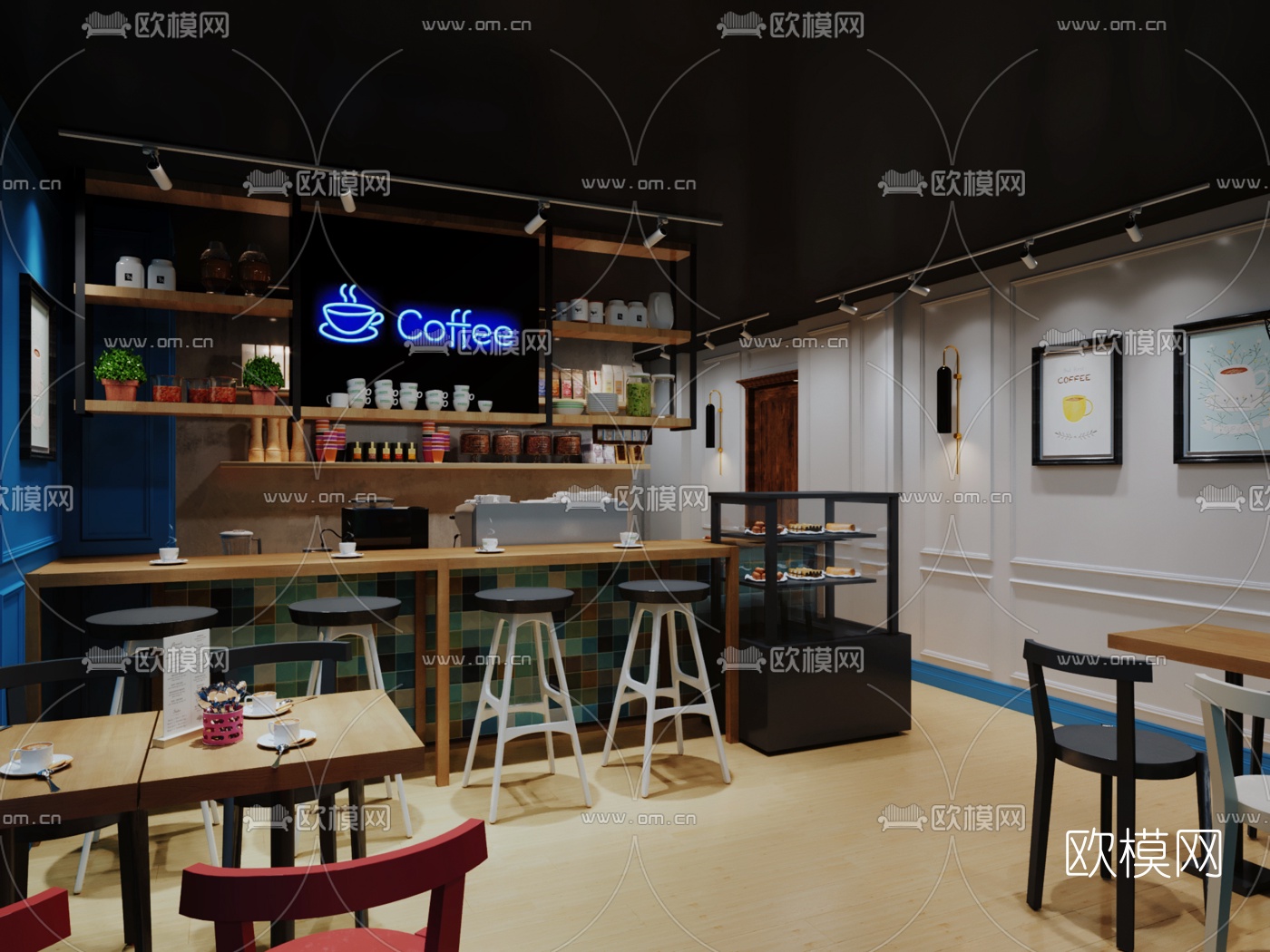 现代咖啡厅3D模型