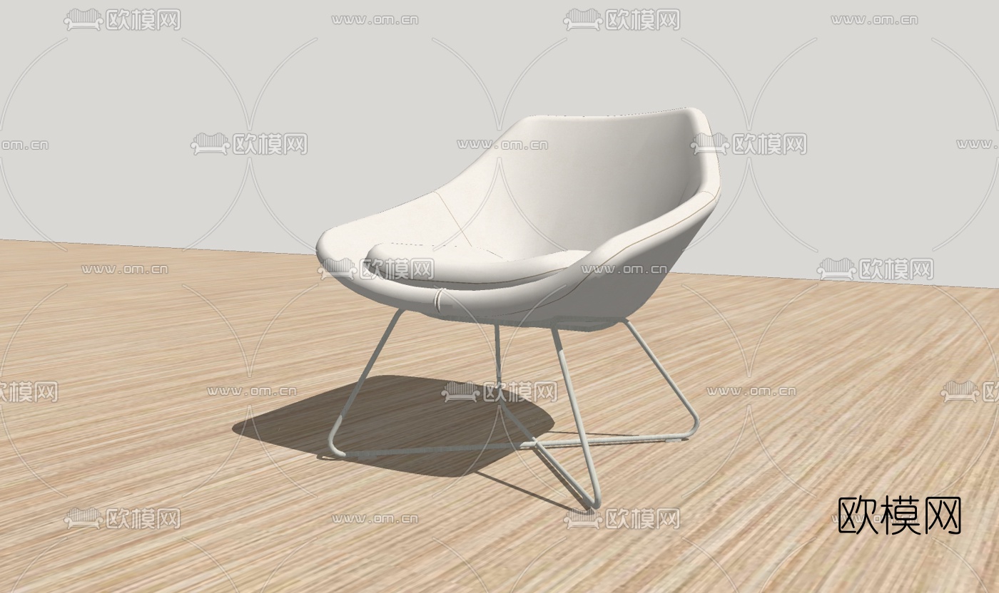 现代休闲椅免费su模型下载（渲染图2）