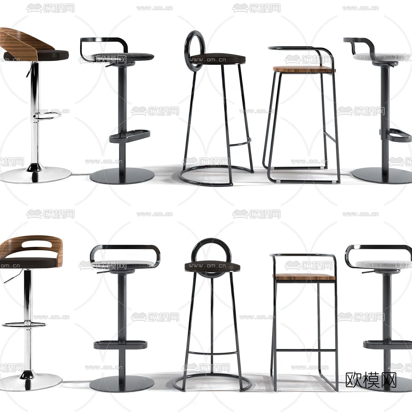 工业风吧椅3d模型下载