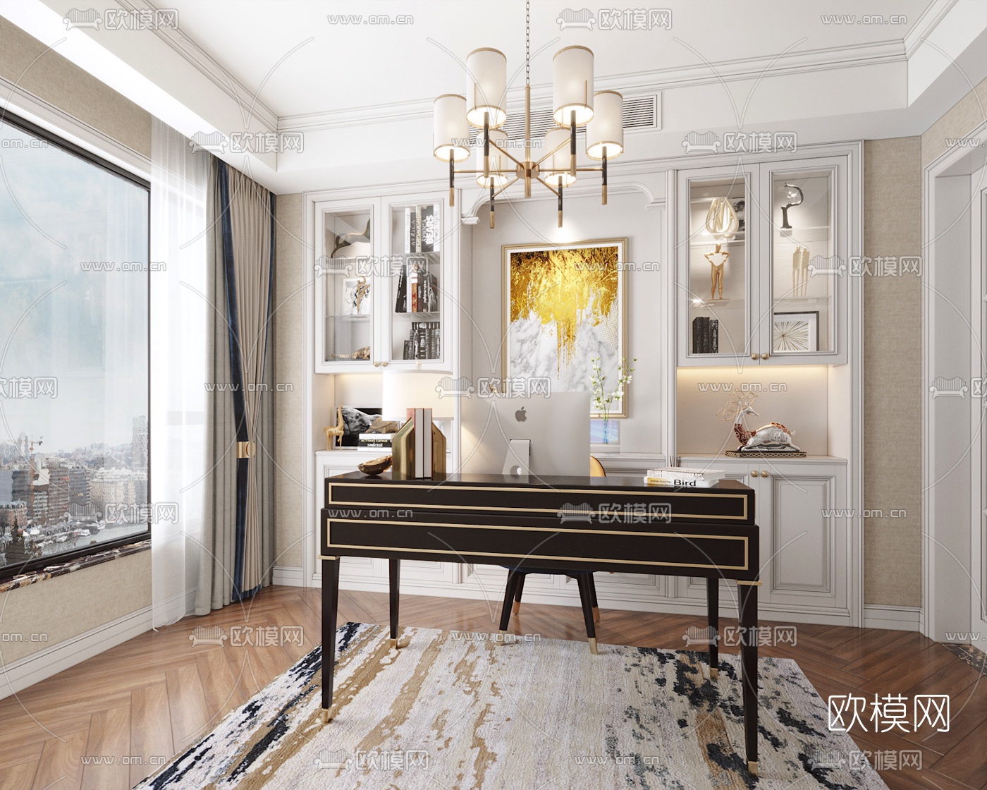 简美书房3d模型下载