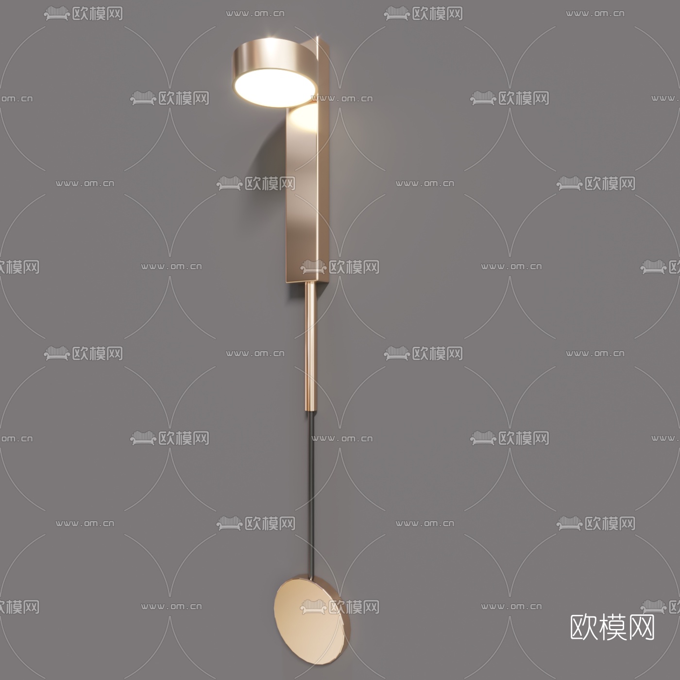 北欧轻奢金属壁灯组合3d模型下载（渲染图2）