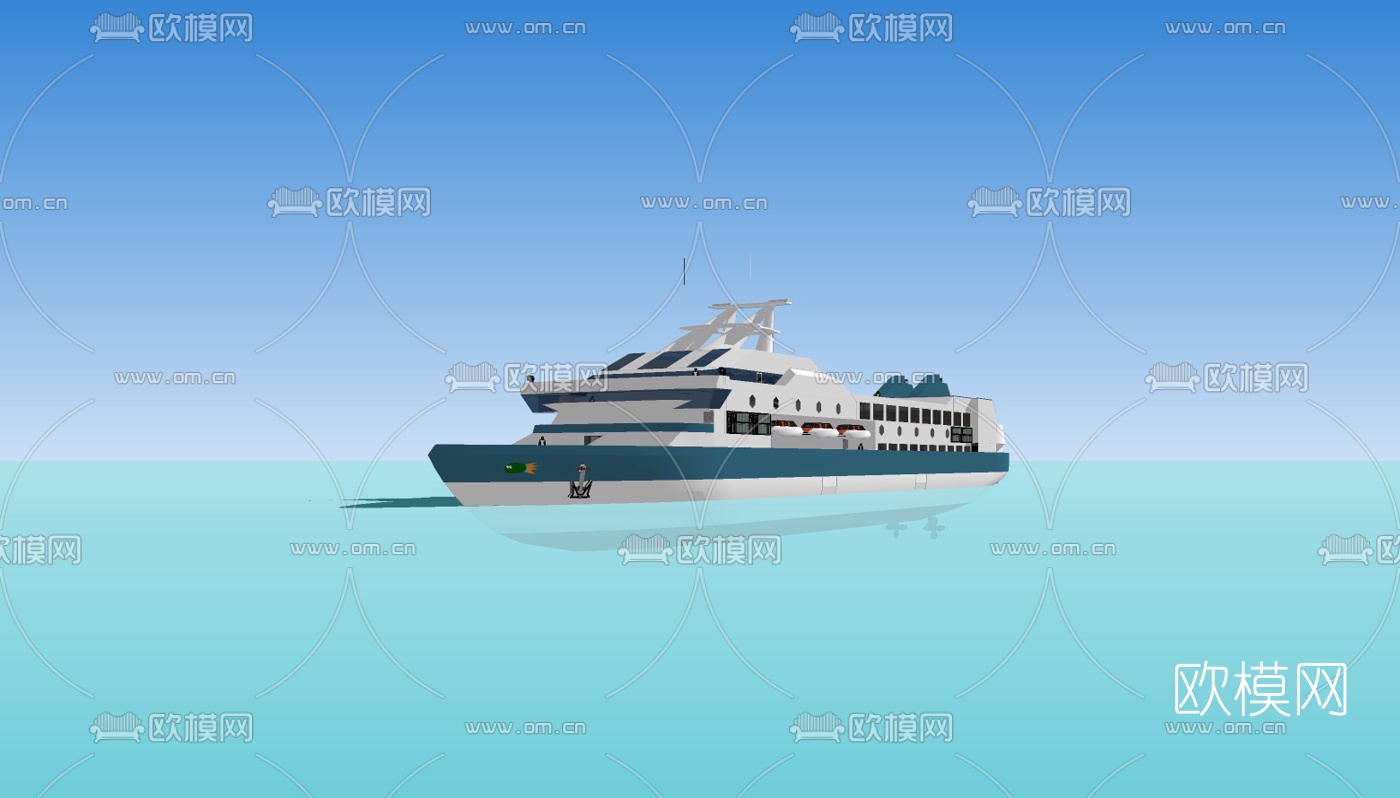 现代游轮免费su模型下载