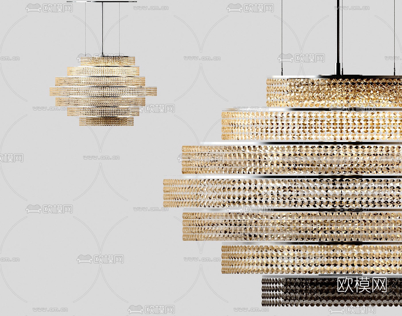 现代轻奢水晶吊灯3d模型下载