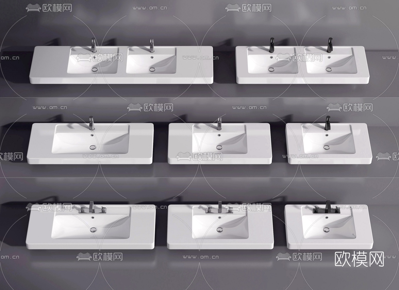 现代洗手盆台盆3d模型