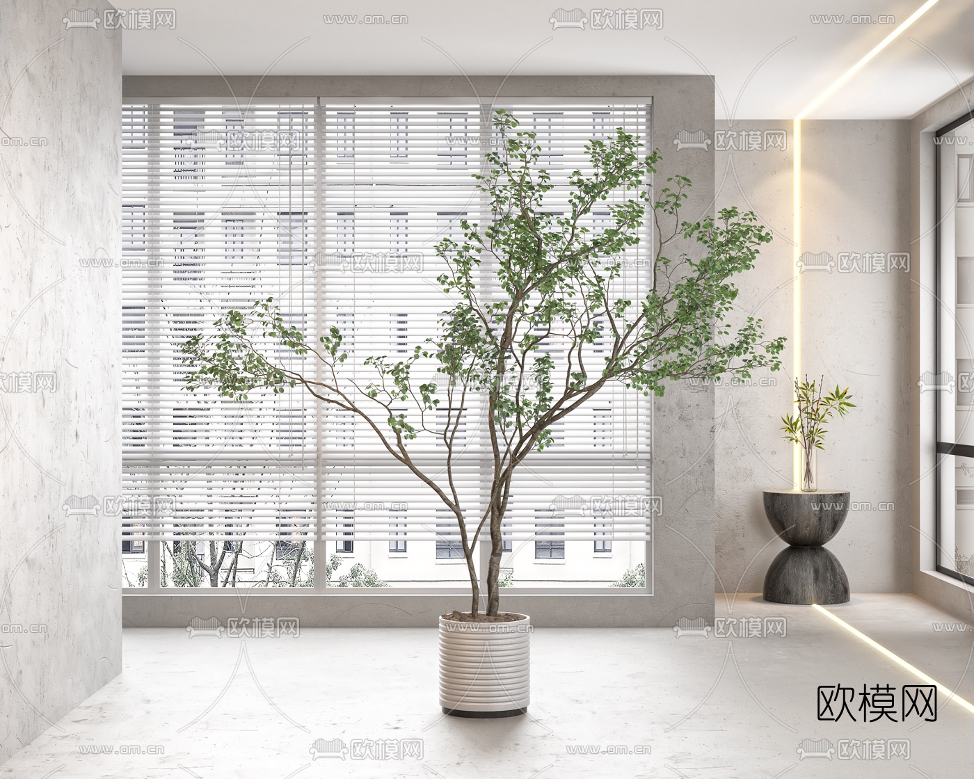 现代绿植盆栽3d模型