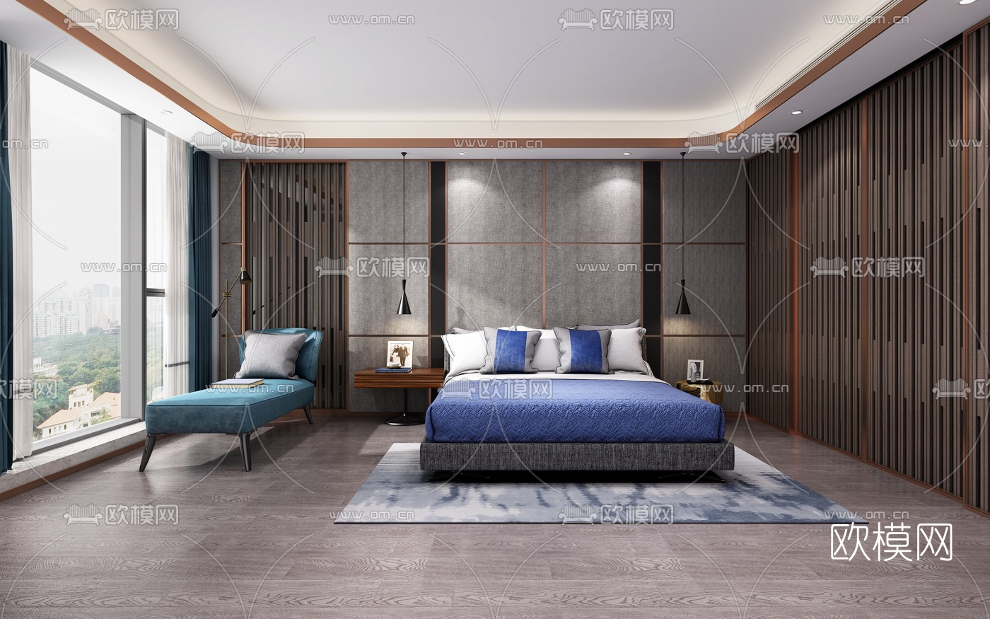 梁志天现代卧室3D模型下载