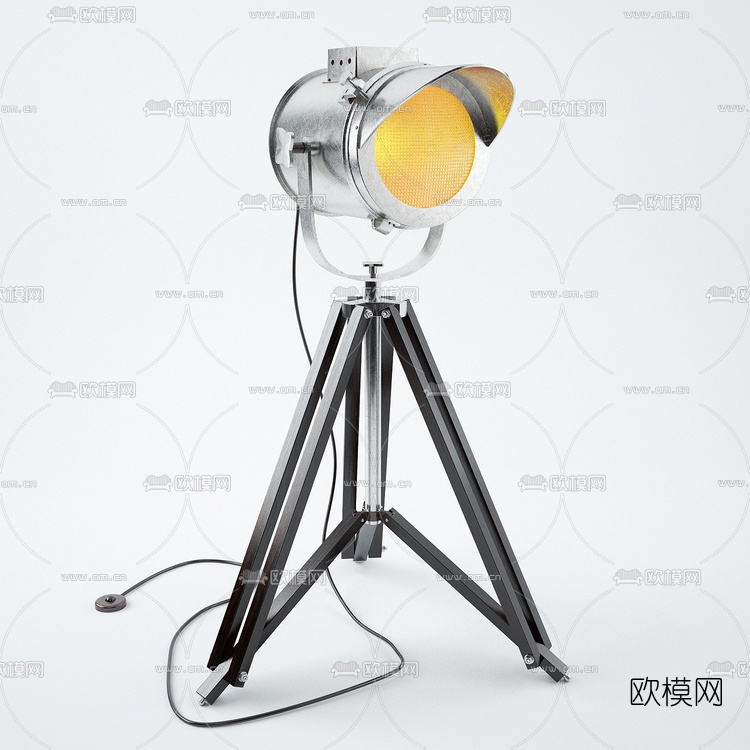 工业风铁艺投影灯3D模型
