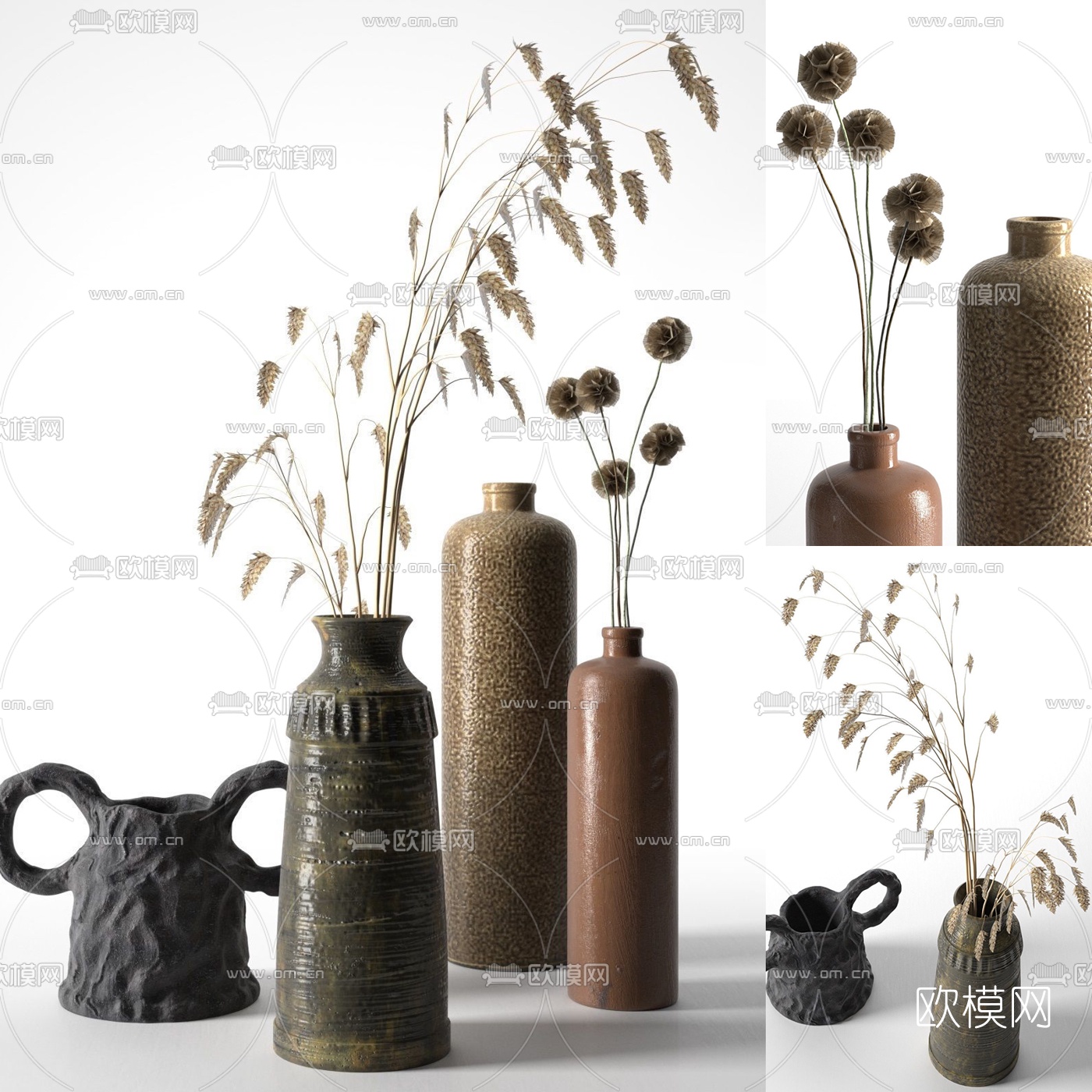 现代陶瓷陶罐摆件3d模型下载