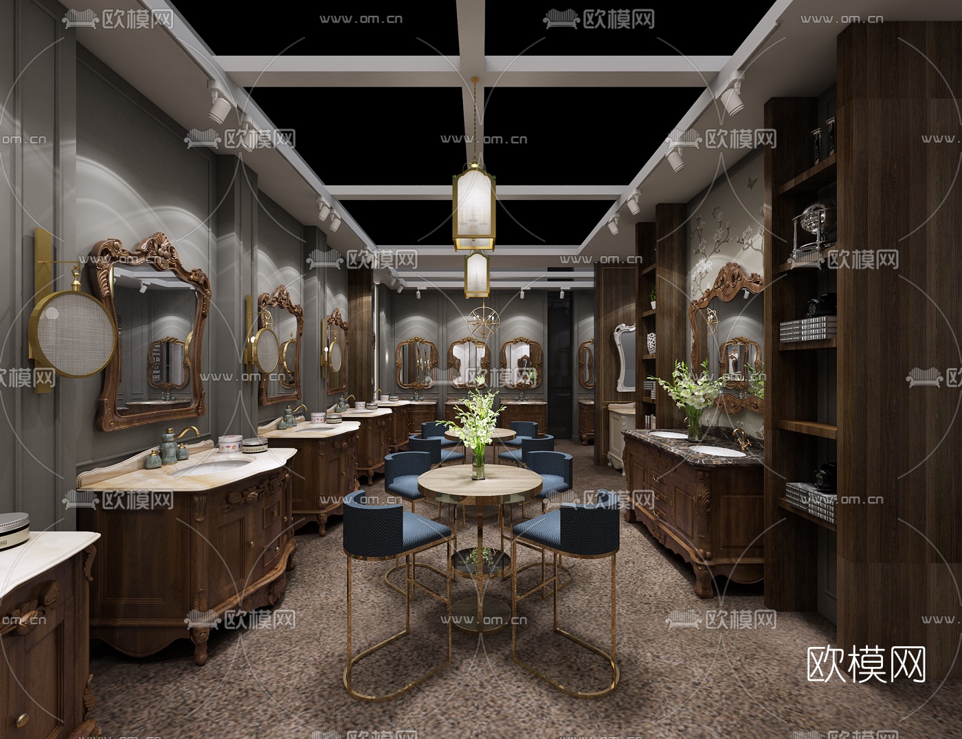 欧式厨卫商店卫浴柜架3D模型