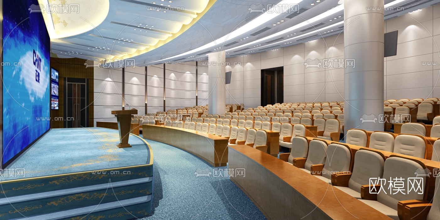 现代小剧场会议厅3D模型