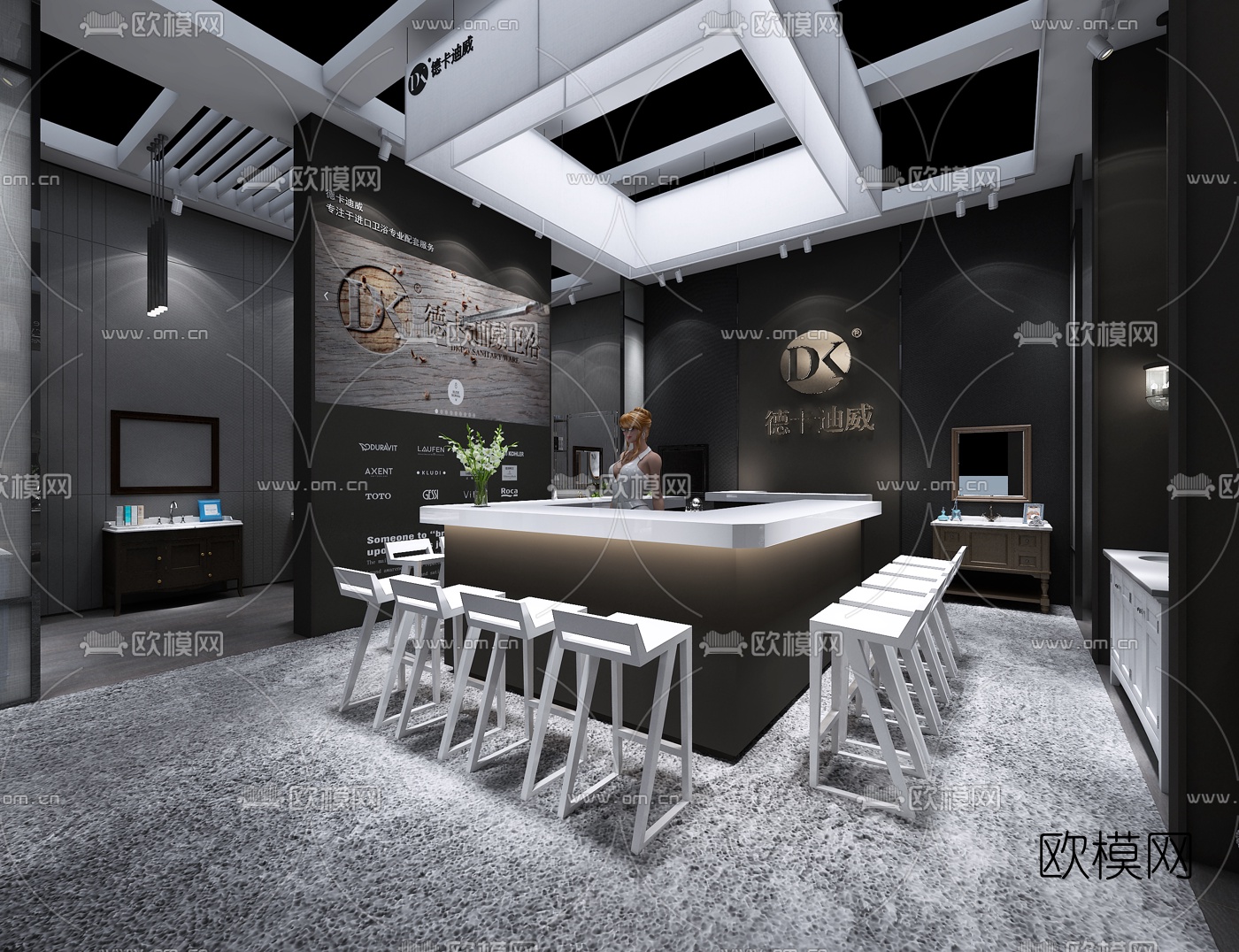 现代高端卫浴洁具专卖店3D模型