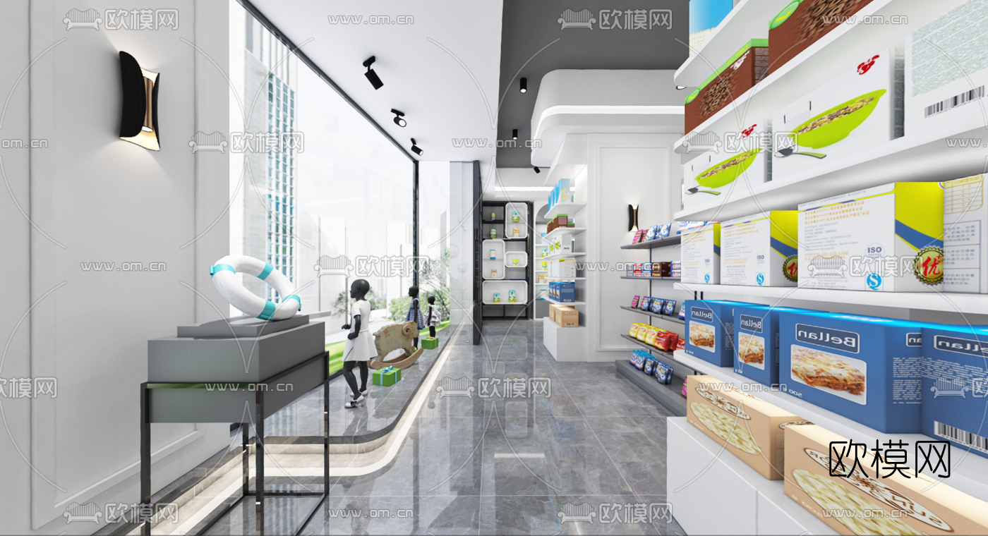 北欧母婴专卖店全景3d模型