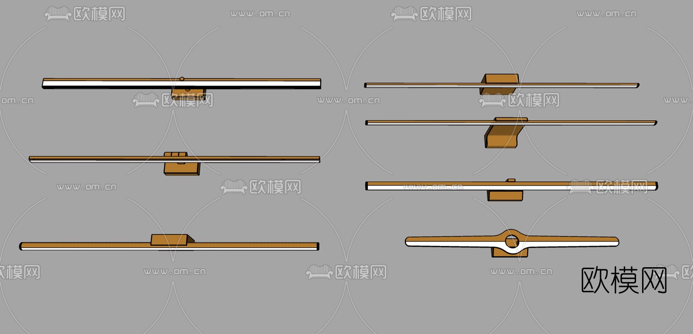 现代简约镜前灯壁灯组合su模型下载