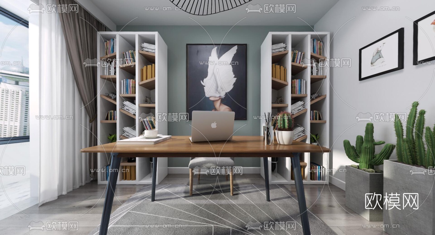 北欧书房VR全景3D模型