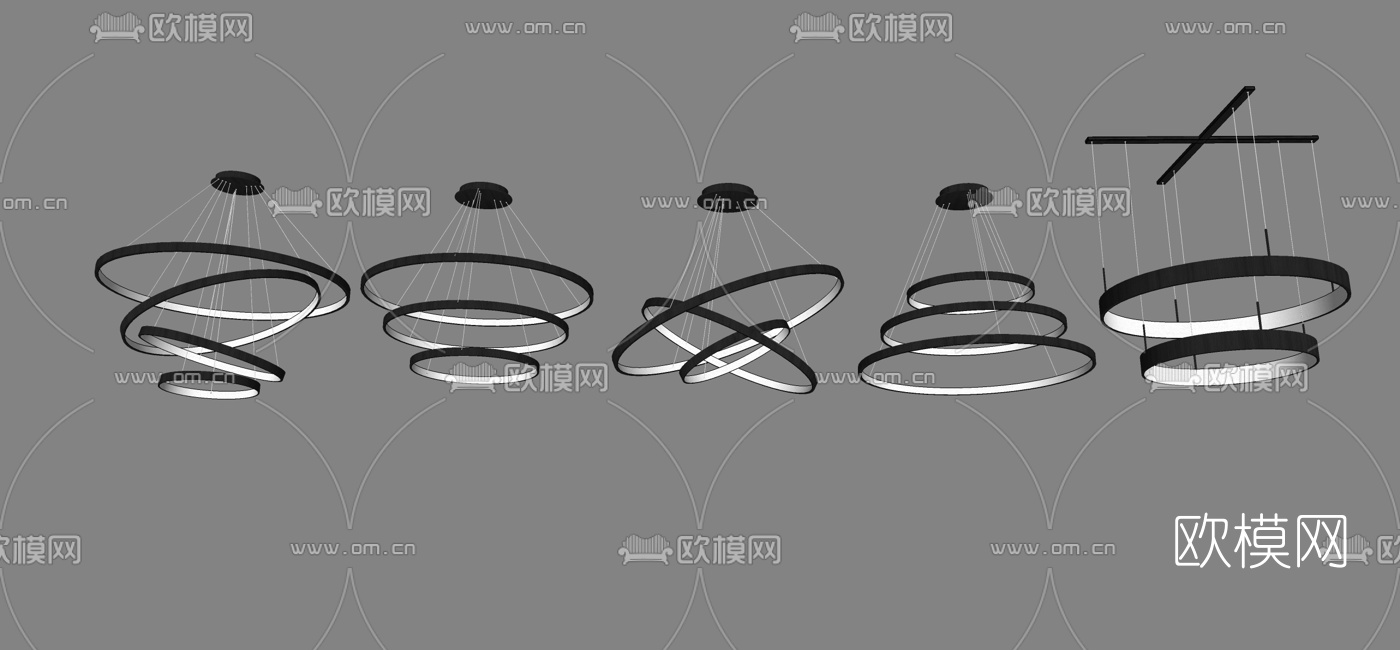现代创意吊灯su模型下载