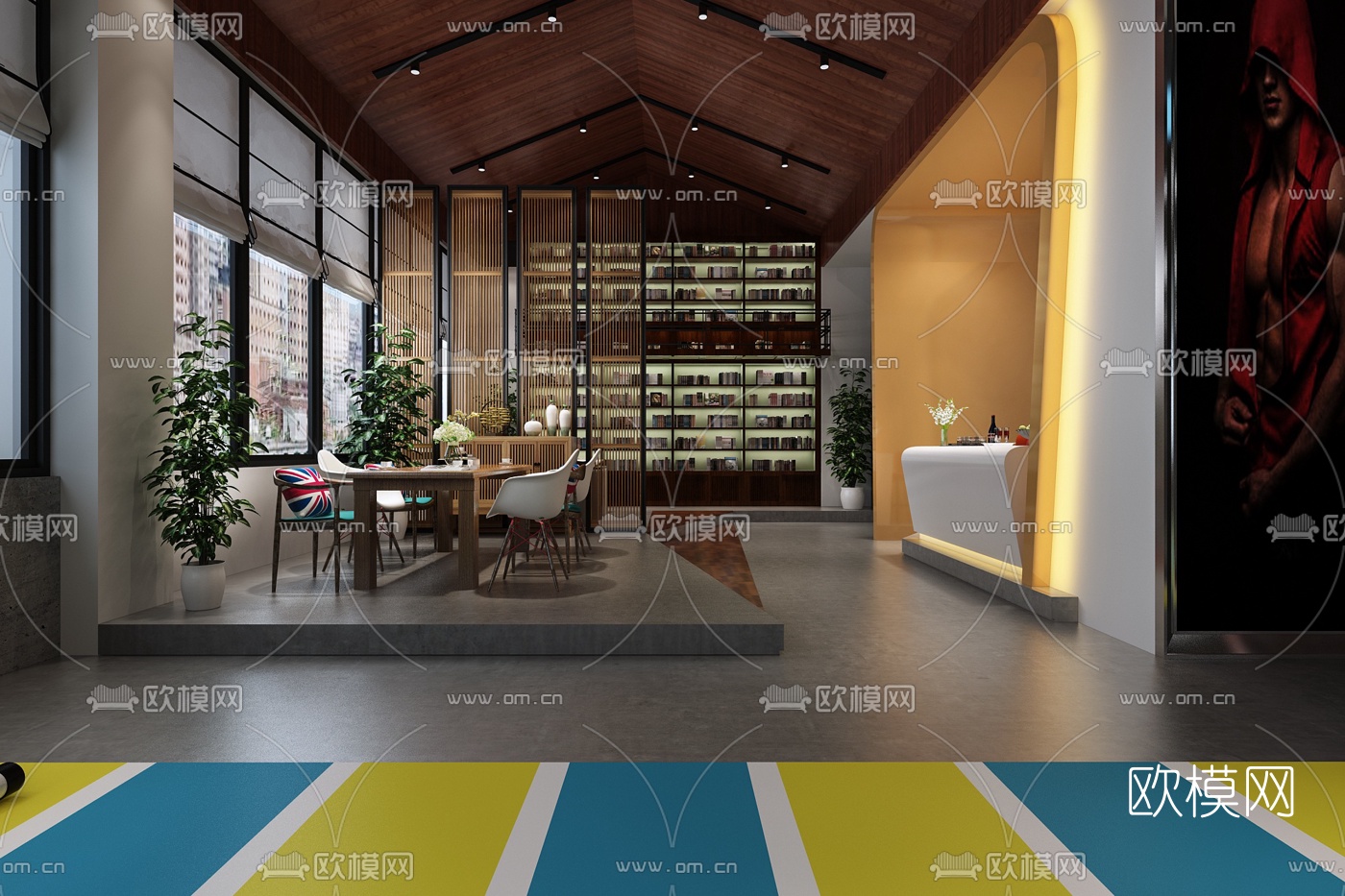 现代健身房3D模型