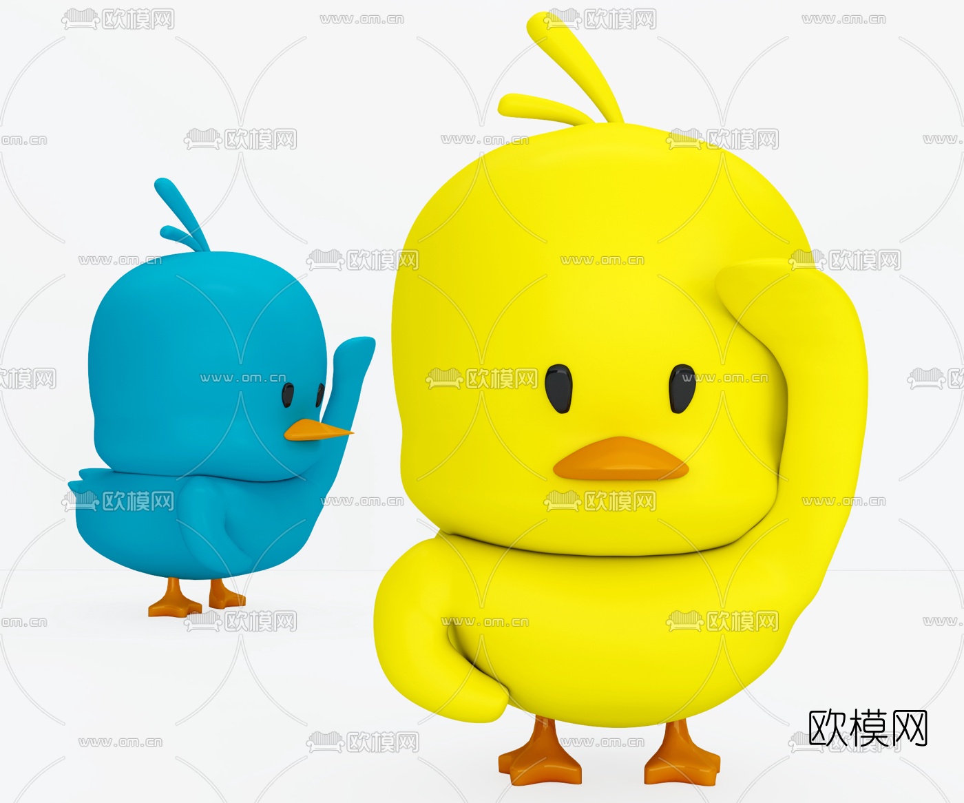 现代小鸭子玩具摆件3d模型下载