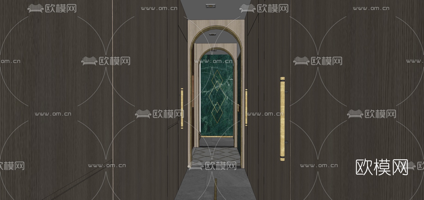 现代轻奢客餐厅su模型下载（渲染图6）