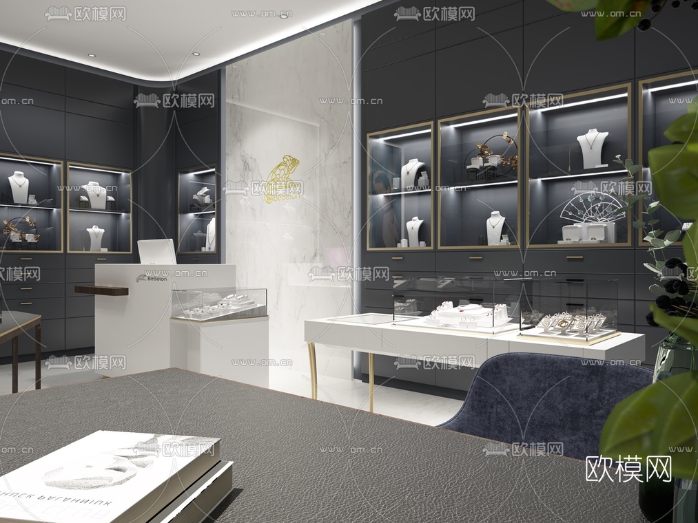 现代珠宝首饰专卖店3d模型下载_ID10082588_3dmax免费模型-欧模网