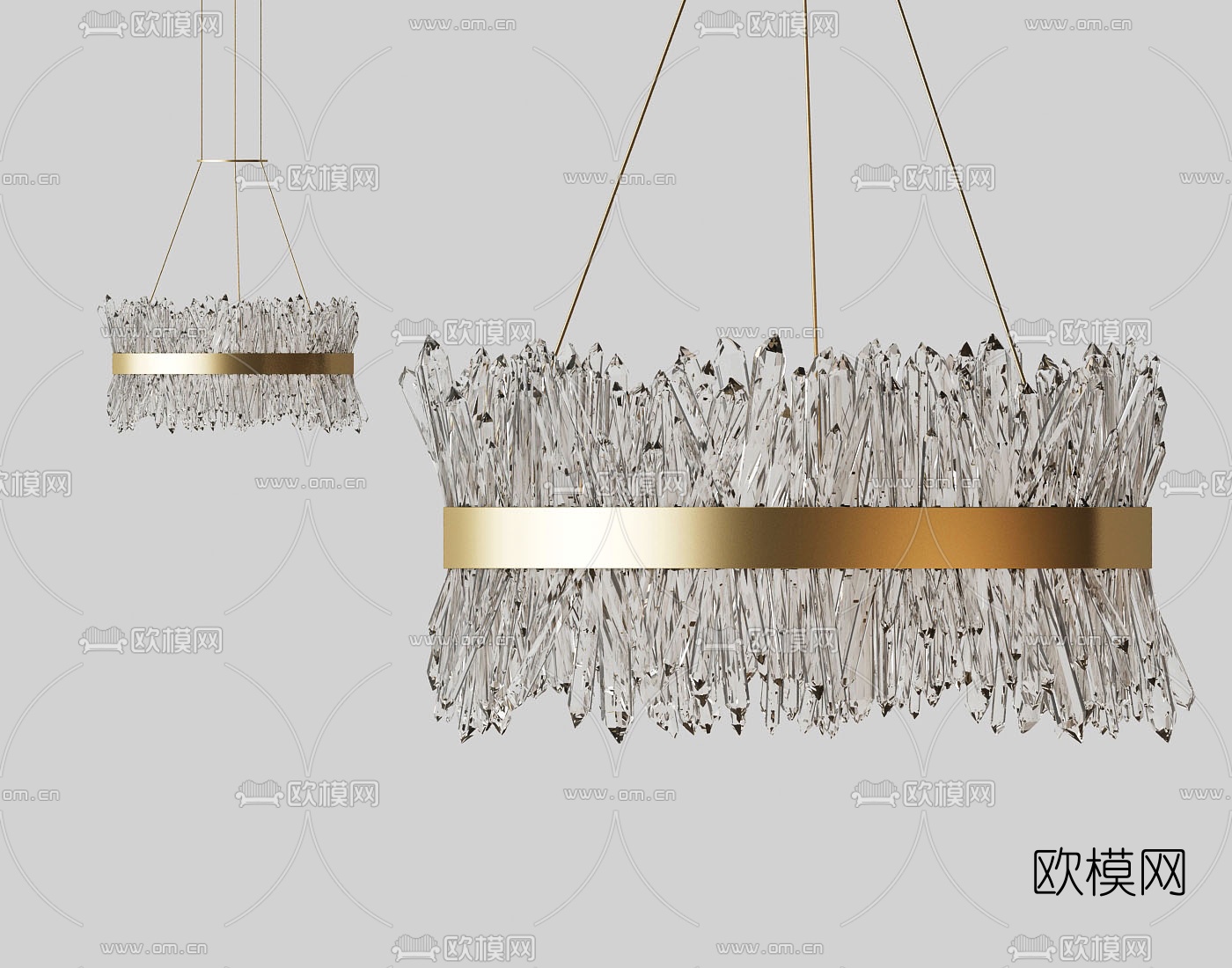 现代水晶吊灯3d模型下载
