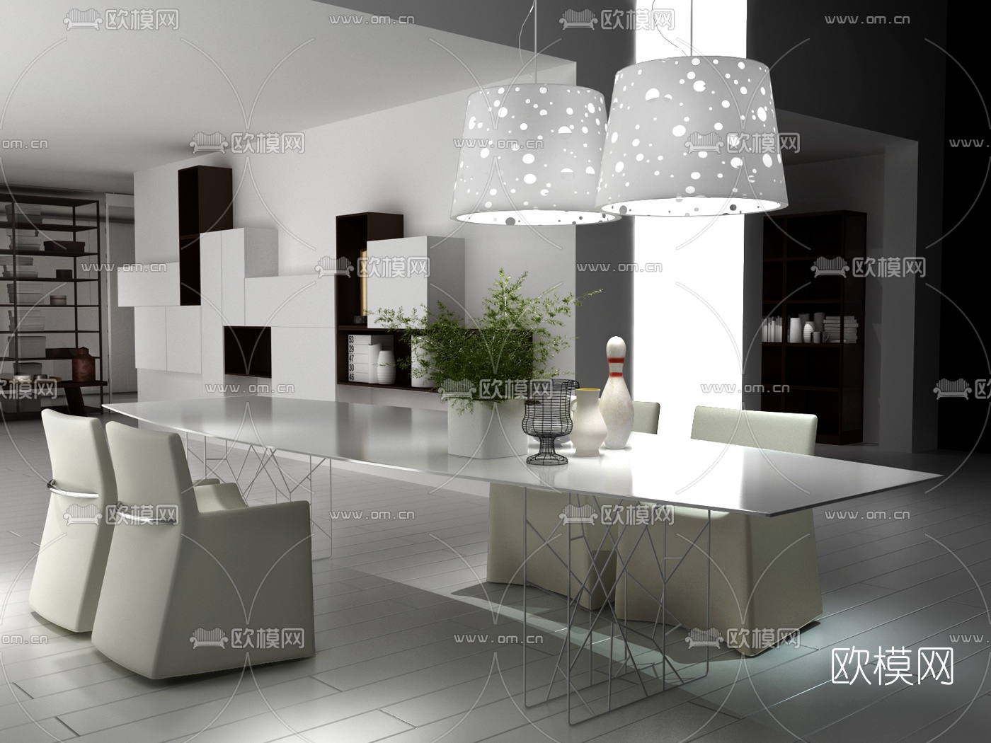 意大利Porro品牌 现代餐厅3d模型下载
