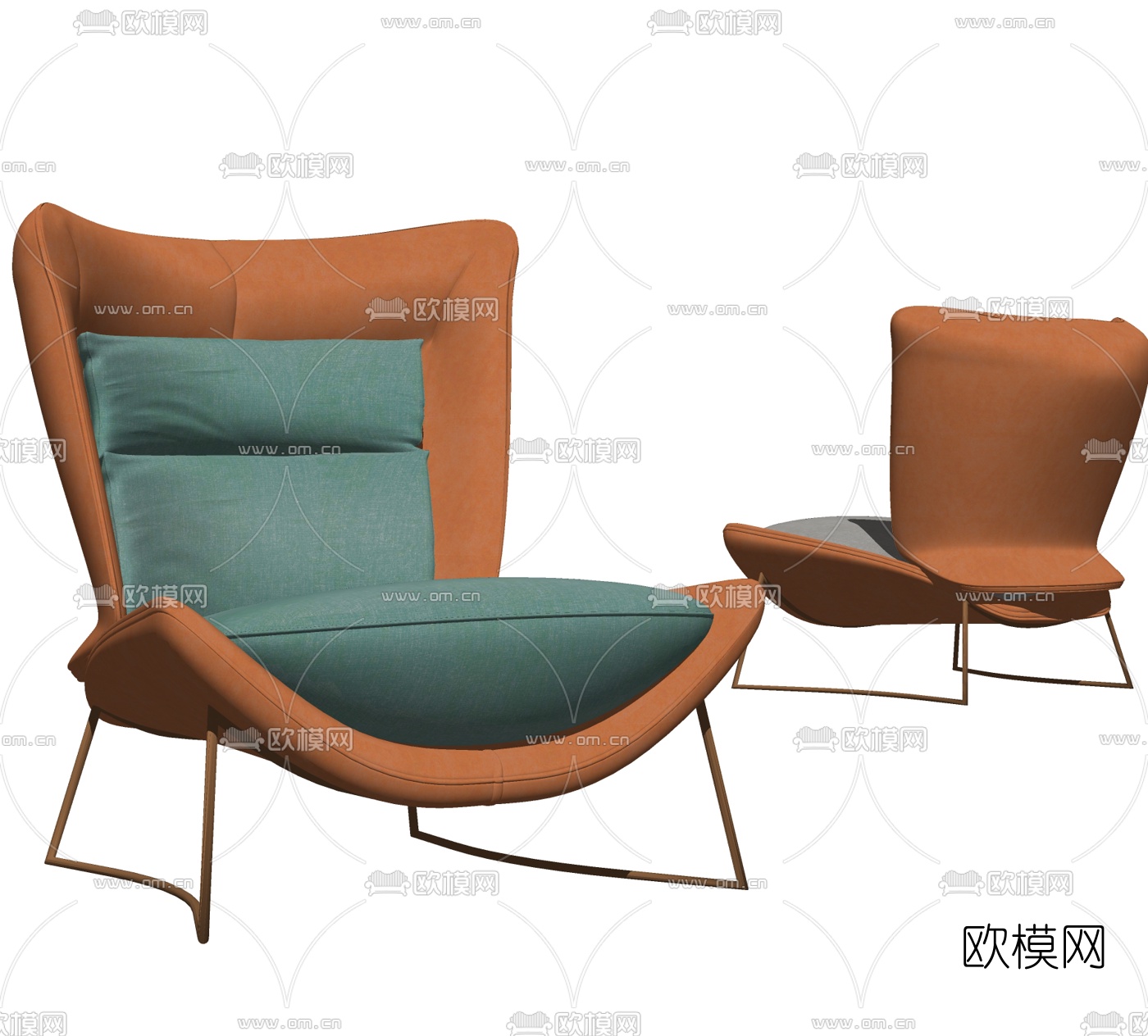 现代布艺单人沙发su模型下载