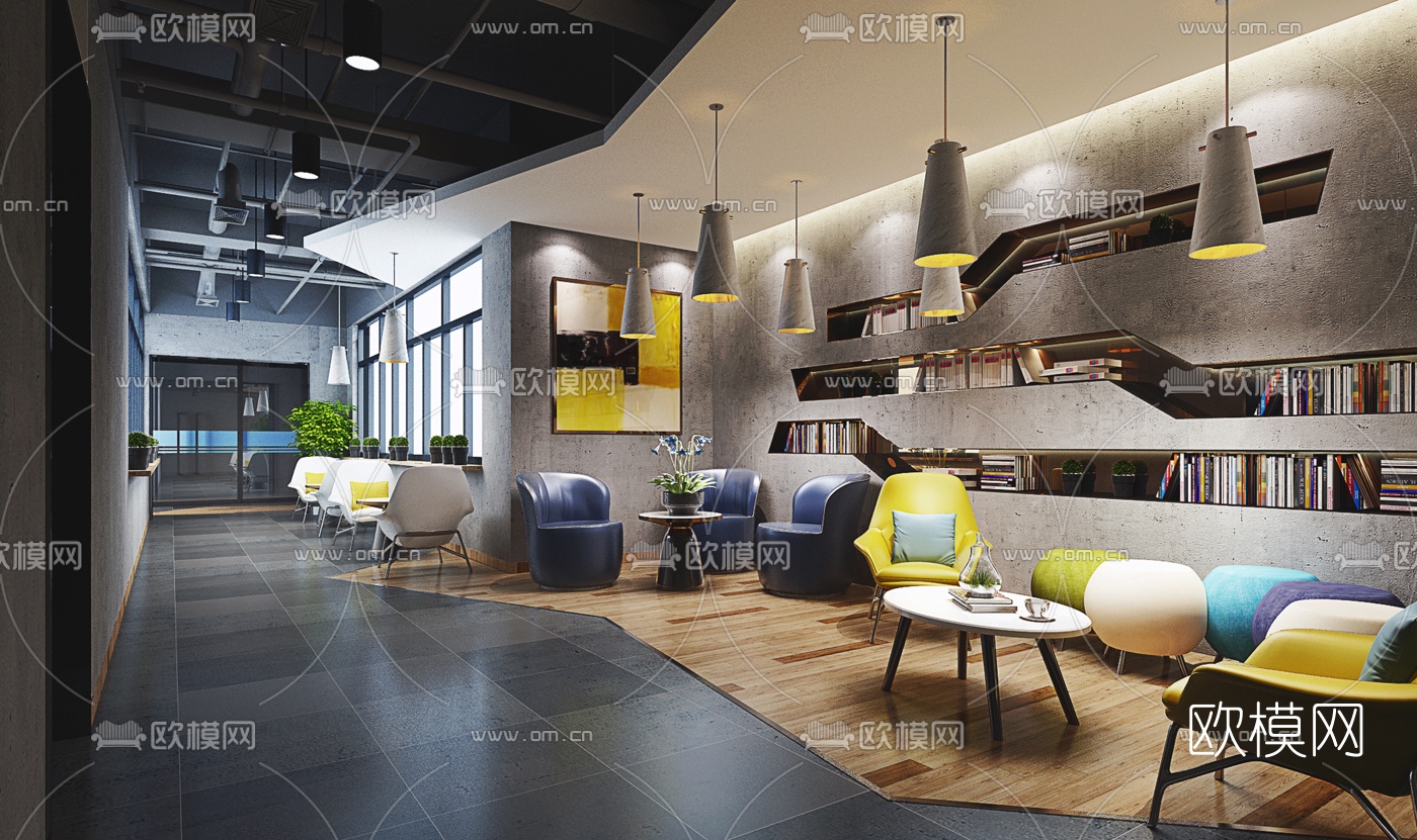 北欧过道休闲区3D模型下载