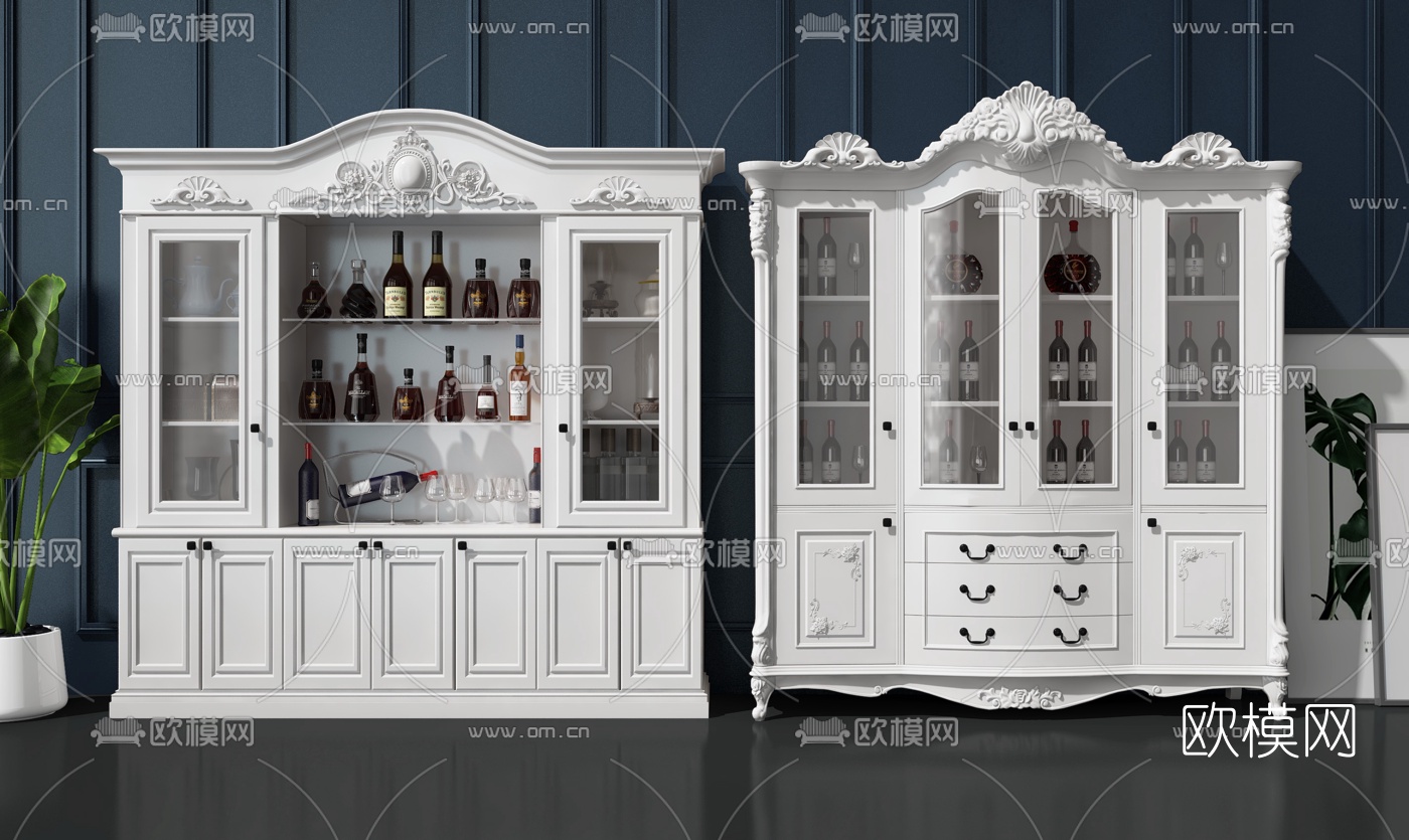 欧式酒柜3d模型