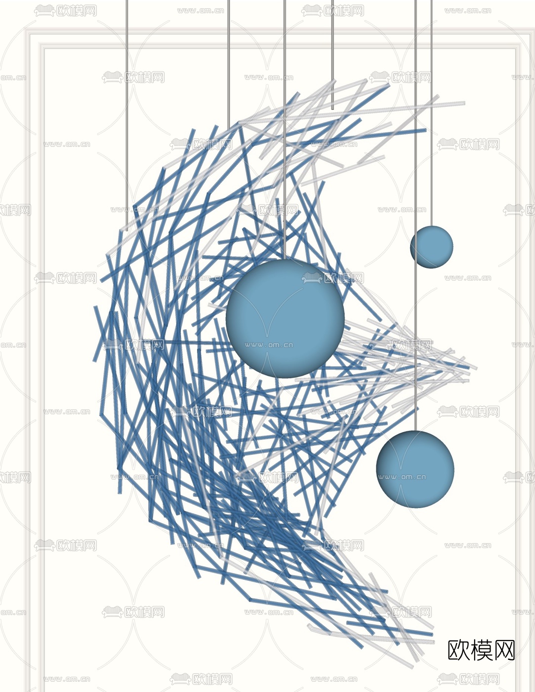 现代装饰灯su模型下载（渲染图2）