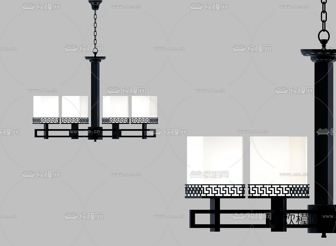 中式金属吊灯3d模型