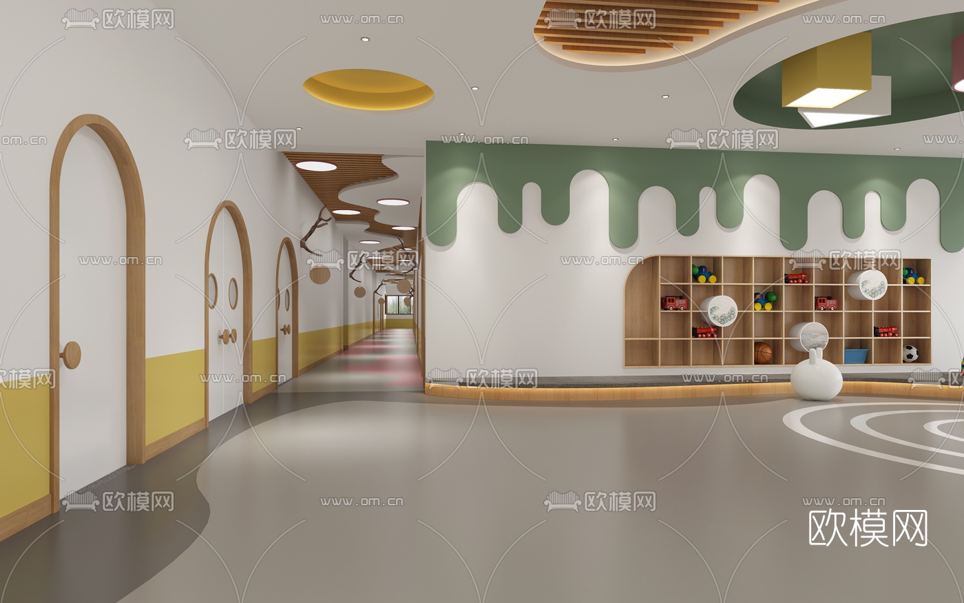 现代幼儿园大厅3d模型