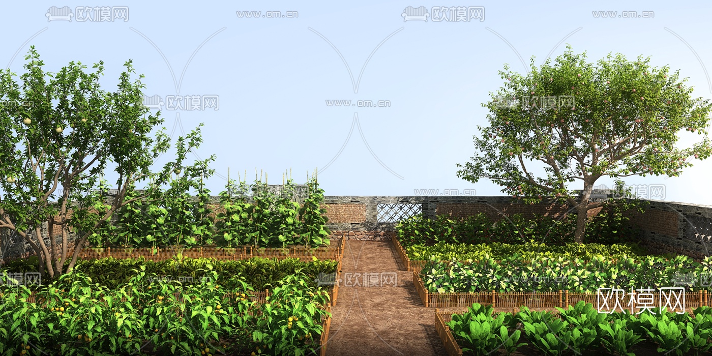 自然风菜地景观3d模型
