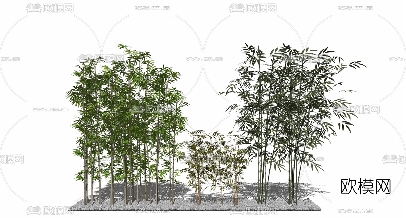 中式竹子su模型下载（渲染图2）