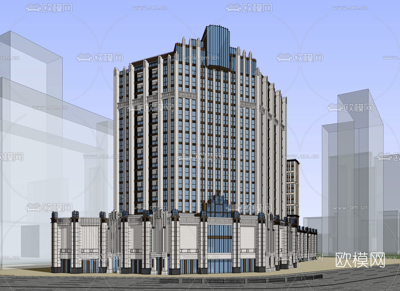 欧式酒店su模型下载（渲染图2）