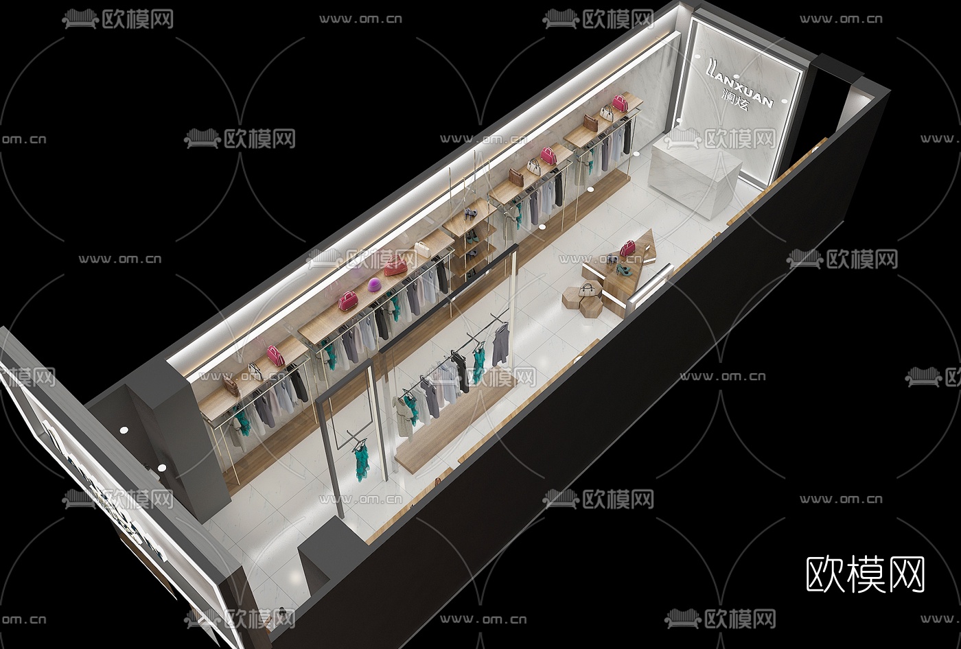 现代女士服装店免费3d模型