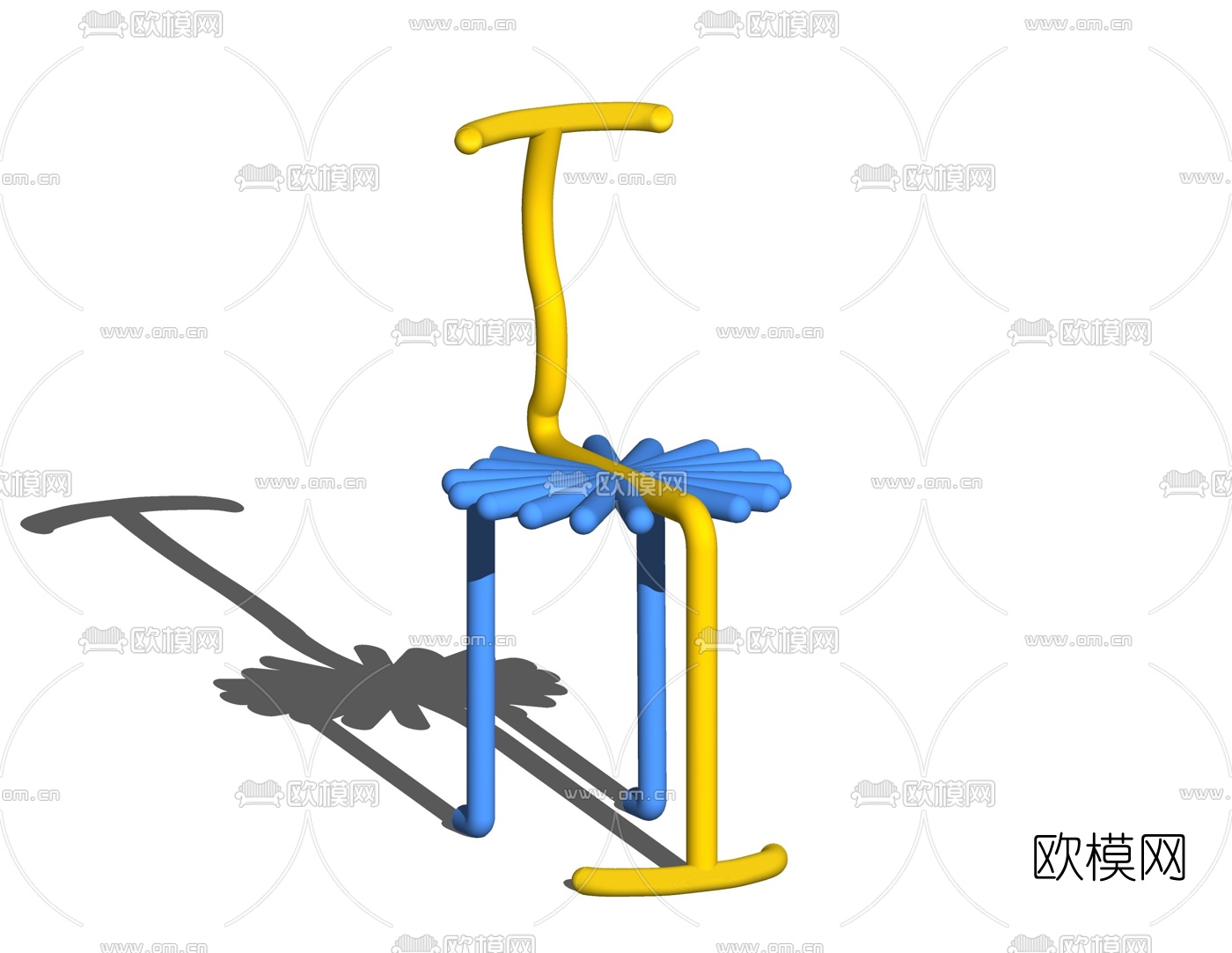现代儿童椅su模型下载（渲染图1）