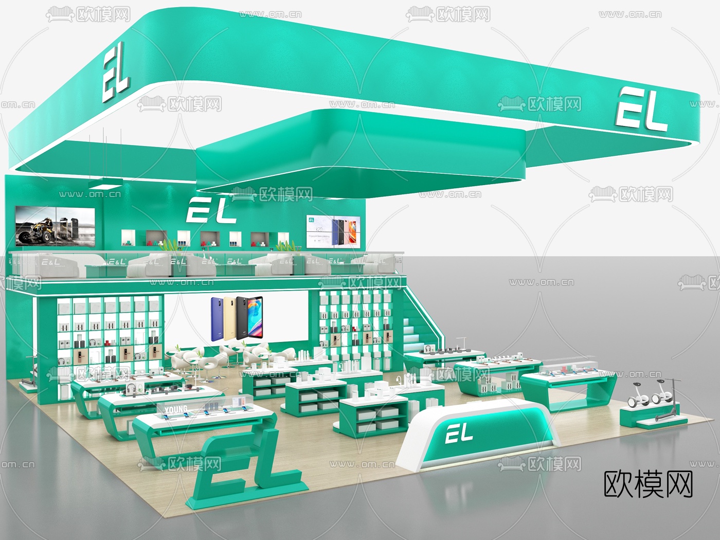 现代手机专卖店3d模型