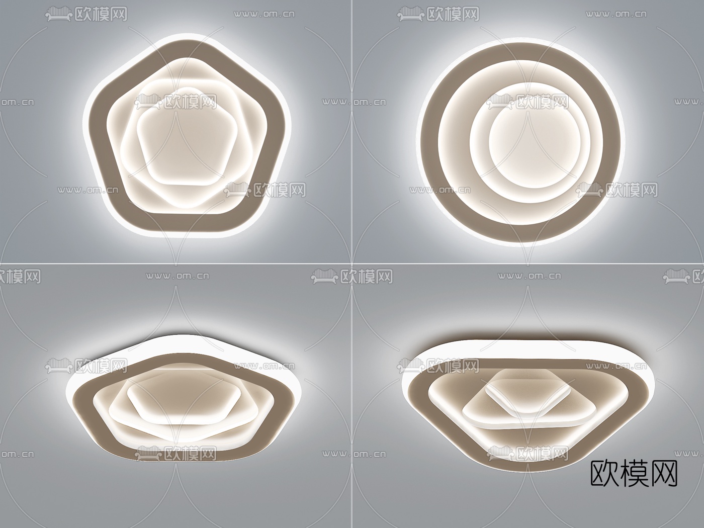 现代创意吸顶灯3d模型下载