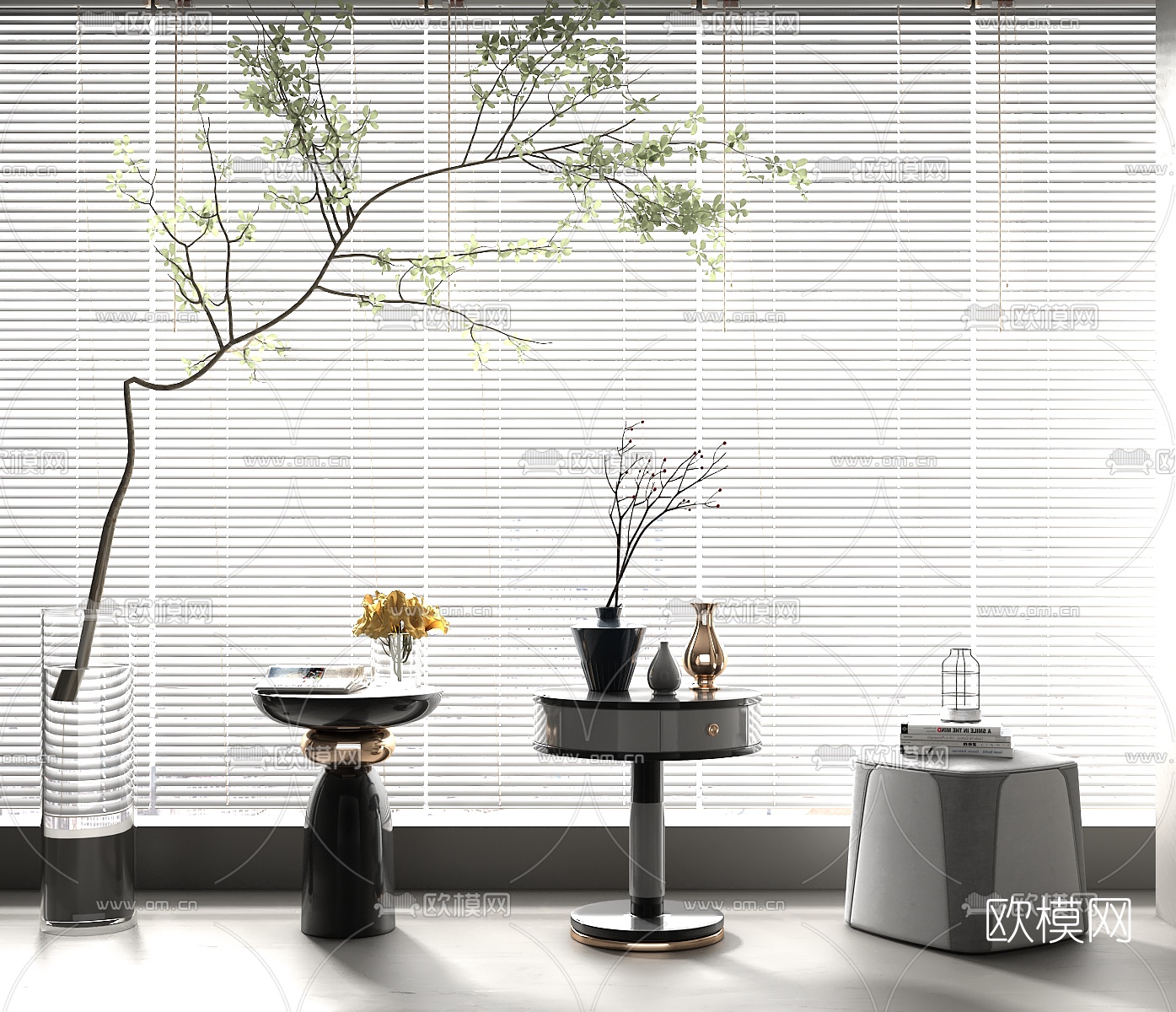 现代轻奢茶几su模型下载（渲染图1）